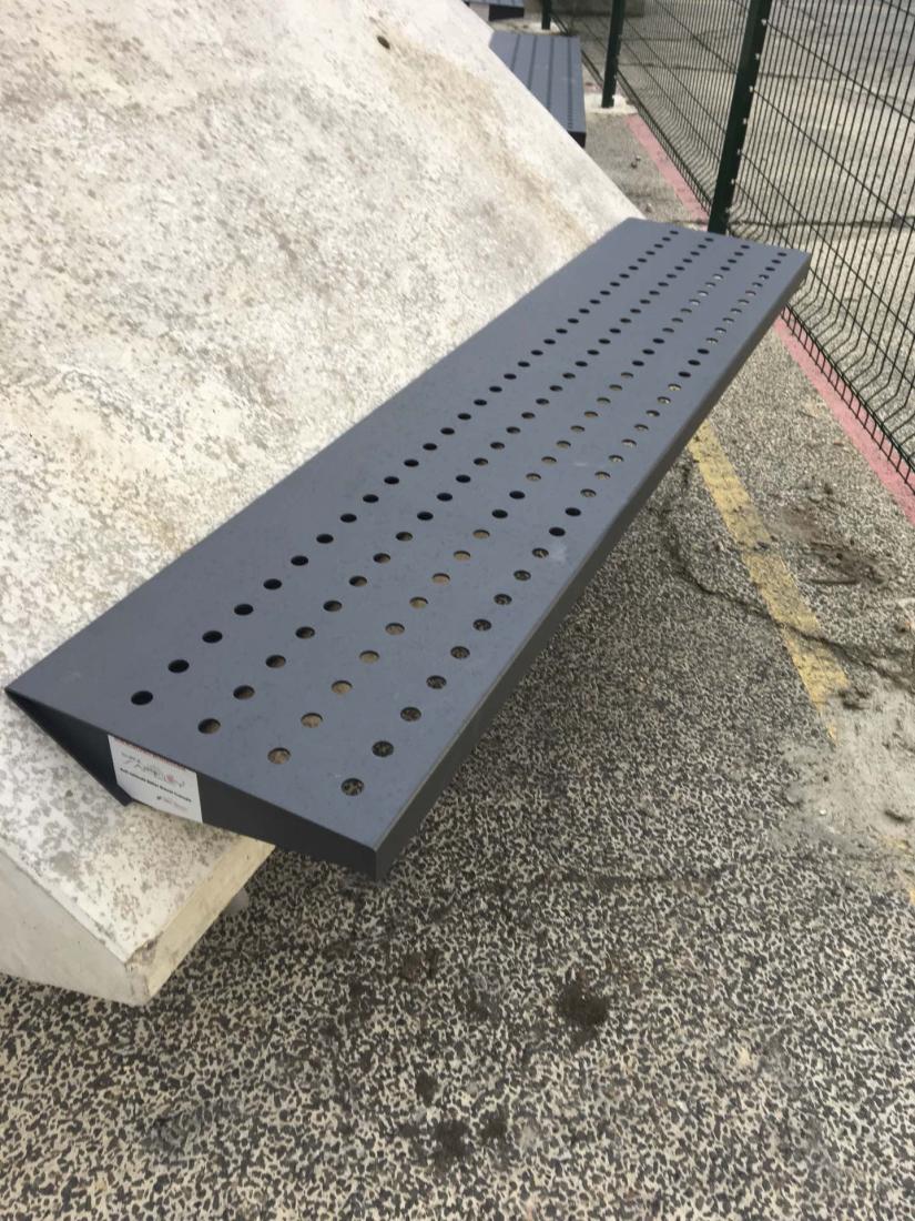 Concrete Anti-Intrusion and Anti-Ram Barrier with Metal Bench
