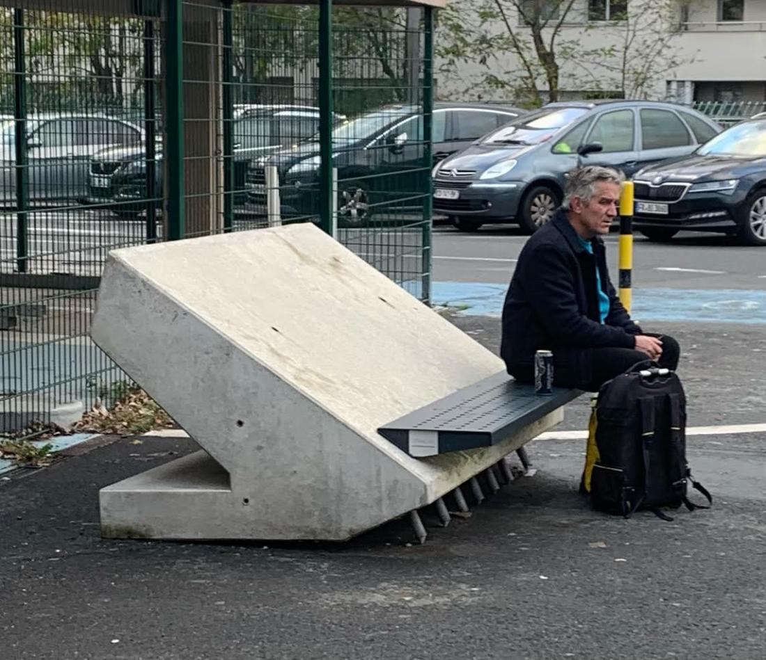Concrete Anti-Intrusion and Anti-Ram Barrier with Metal Bench